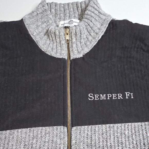 The Bradford Exchange Men's Large  Gray Knit Sweater  U.S. Marine Corps USMC - Picture 4 of 9